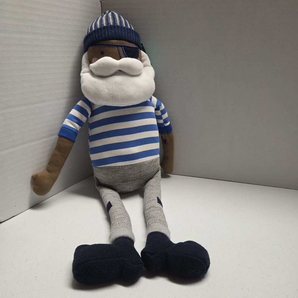 Pillowfort Captain Figural Pillow Plush Toy Nautical Sailor Pirate Doll 22"